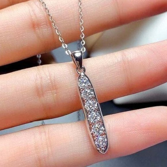 Korean Style Round Cubic Zirconia Necklace For Women, FB16FA1017 - Picture 1 of 5